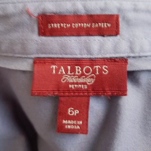 Talbots Petites 6P Shirt Purple Stretch Cotton - Picture 5 of 7